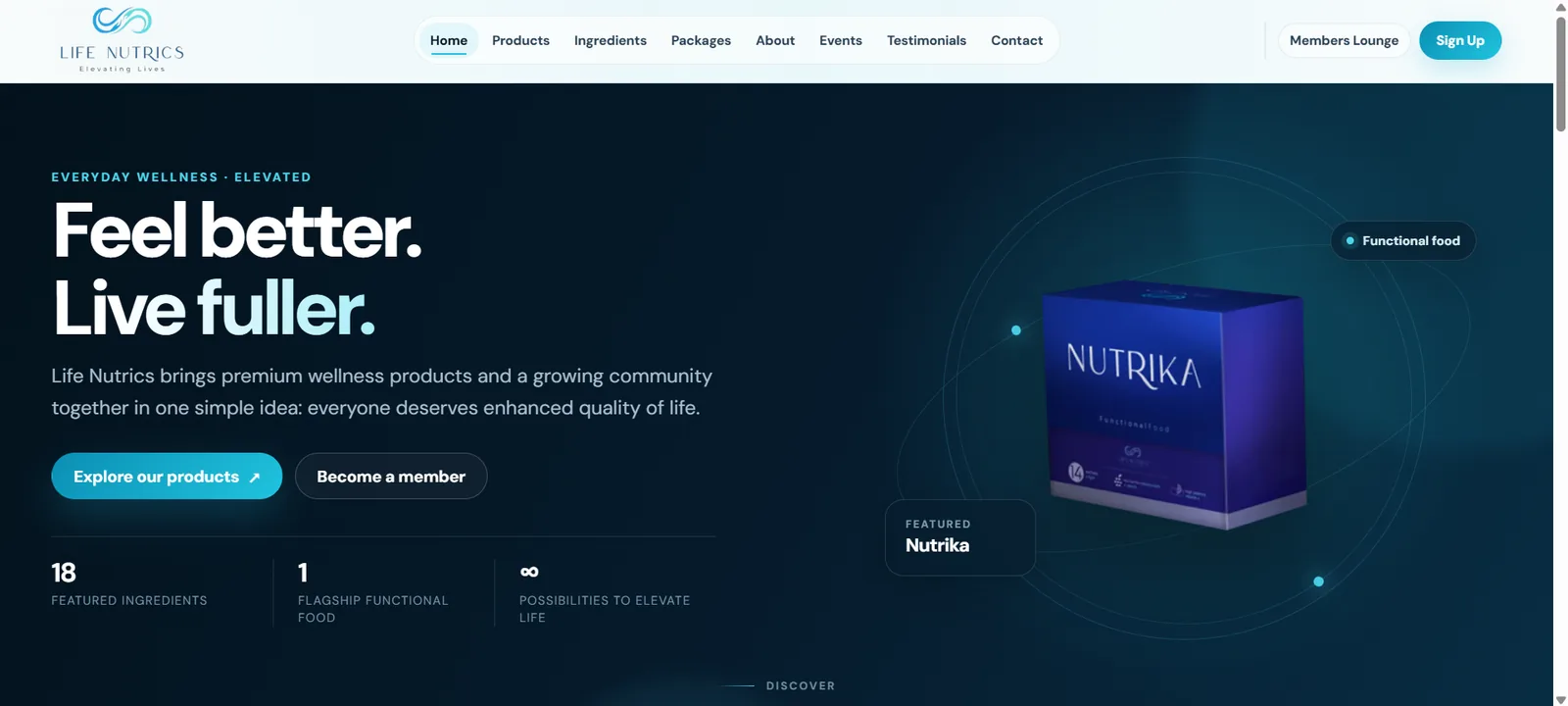 Life Nutrics website