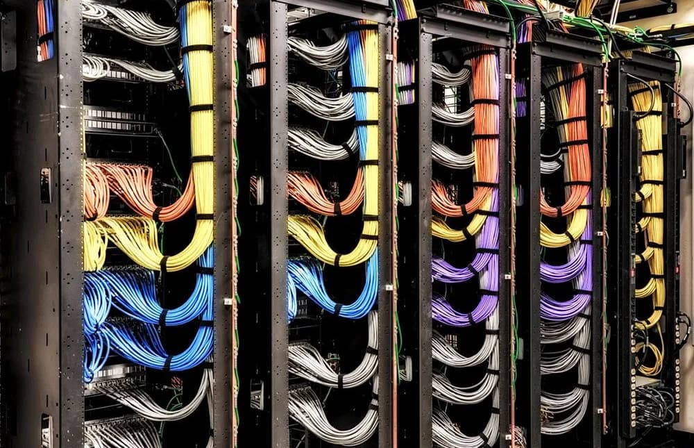 Organised network racks and structured cabling